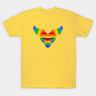 Rainbow Flying Lips and Tongue T-Shirt